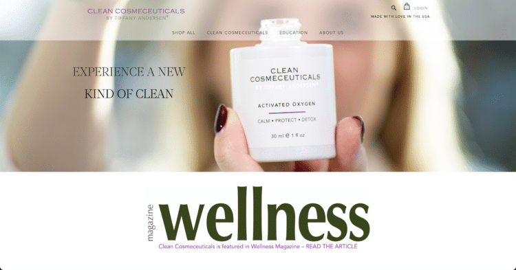 Clean Cosmeceuticals WordPress Website Homepage